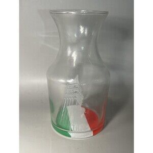 Disney Epcot World Showcase Italy Pavilion Glass Carafe Pitcher Flag Souvenir